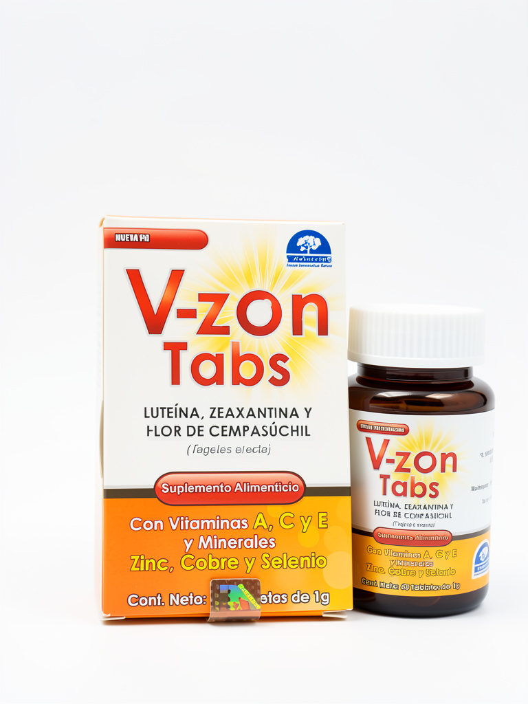 V-zon Tabs 60Tbs Flor de Sempasuchil, Magnesio, Vitamina C, Zinc.