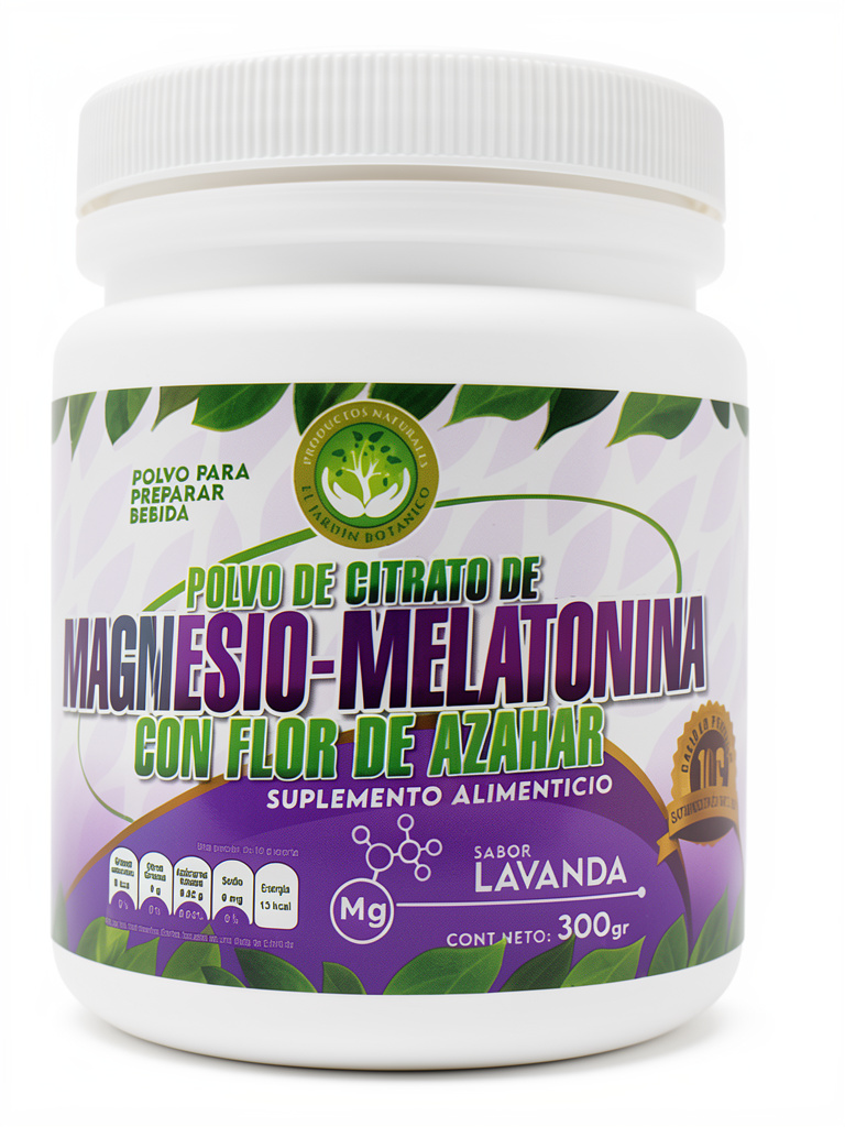 Citrato de Magnesio con Melatonina con flor de Azahar 300gr. Sabor lavanda