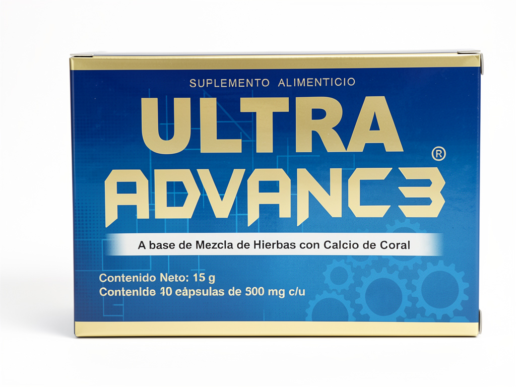 Ultra Advance 3 Azul Hierbas con Calcio de Coral 30Caps. Con Cúrcuma, Colágeno,