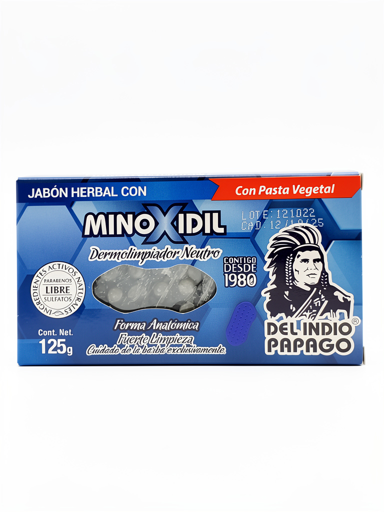 Jabón Minoxidil para Barba, Bigote Cabello Indio Papago