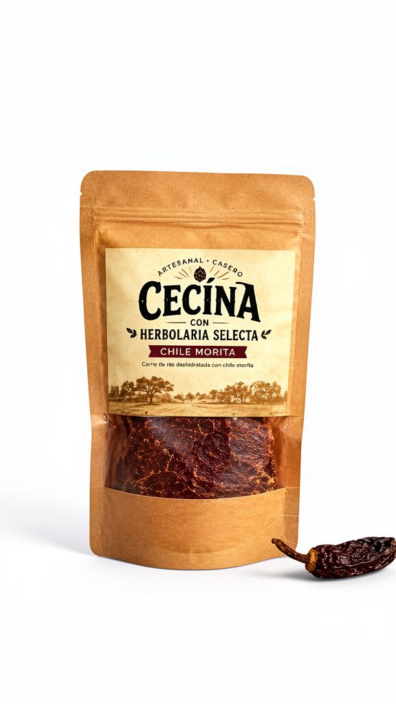 Cecina 1era Calidad +Chile de Árbol HS. 100gr. Snack Saludable