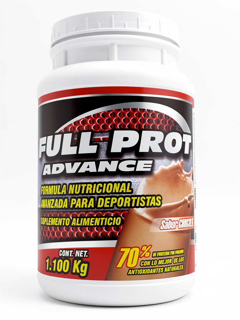 Full Prot Advance 1.1Kg sabor chocolate Arginina, Jengibre Polen, Jalea real, L-Carnitina Taurina, Colágeno, Vitaminas y minerales, Vitamina C.