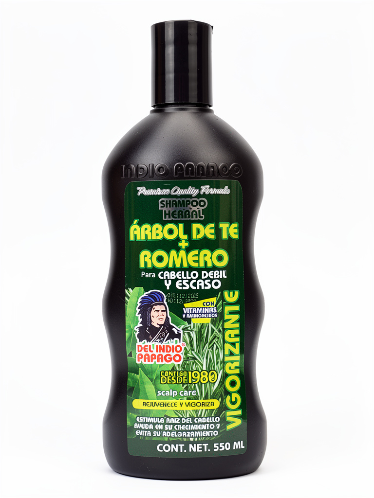 Shampoo De Romero + Árbol De Té 500ml Indio Papago | Romero, Arginina