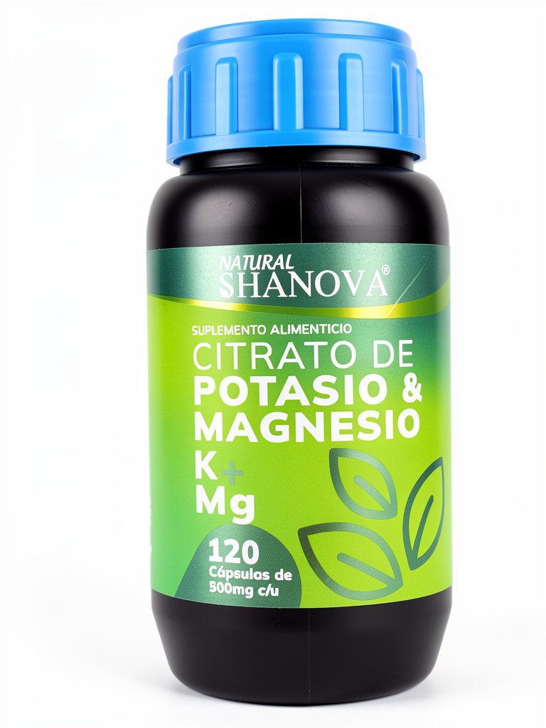 Citrato de Magnesio + Citrato de Potasio 120Caps Shanova k + Mg