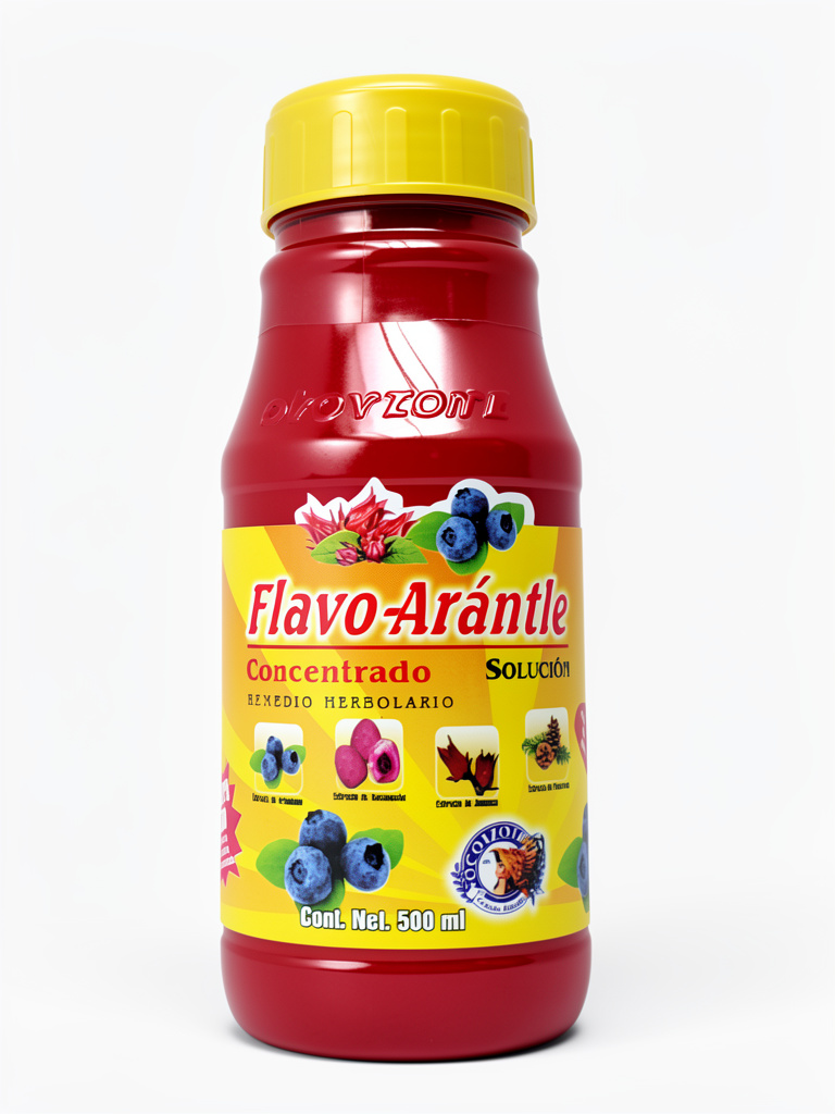 Flavo Arantle Jugo Rojo 500ml Extracto de Arándano, Xoconostle, Jamaica +Pignogenoles o Pinextrac Trozos de Corteza de Pino.aa1