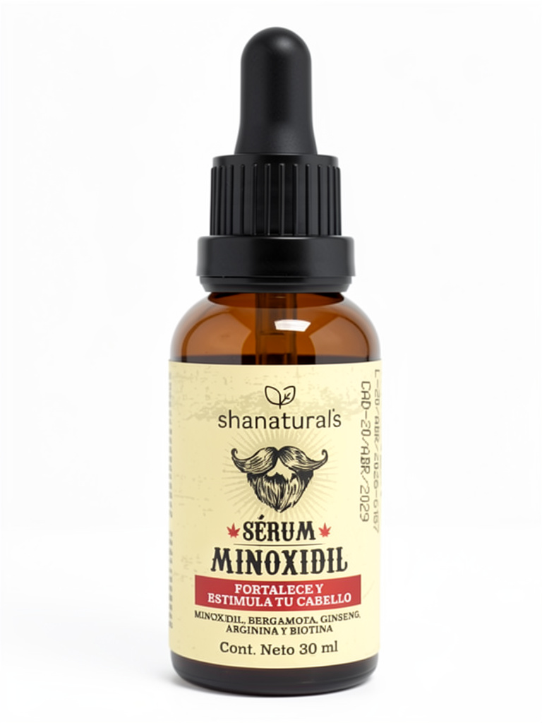 Sérum Minoxidil,  Ginseng, Arginina y Biotina 30ml. Shanaturals