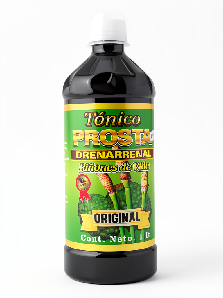 Tonico Prosta Drenarrenal 1lt. | Cola de Caballo, Damiana, Cuacahalate, Palo azul palo 3 costillas, Doradilla, limpia, plata, boldo.