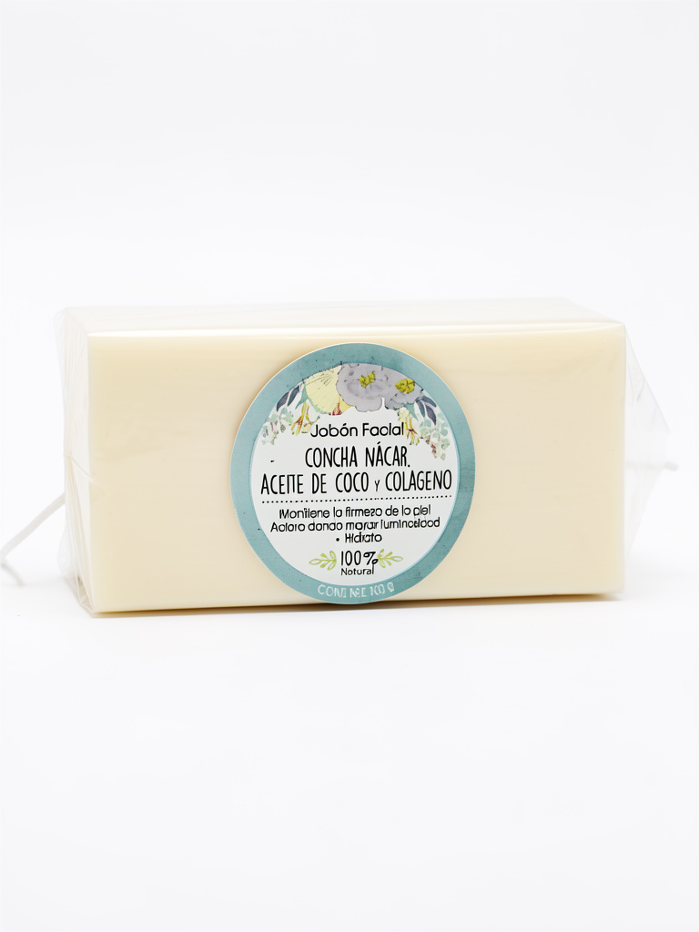 Jabon de Concha nacar, aceite de coco y colageno 100g