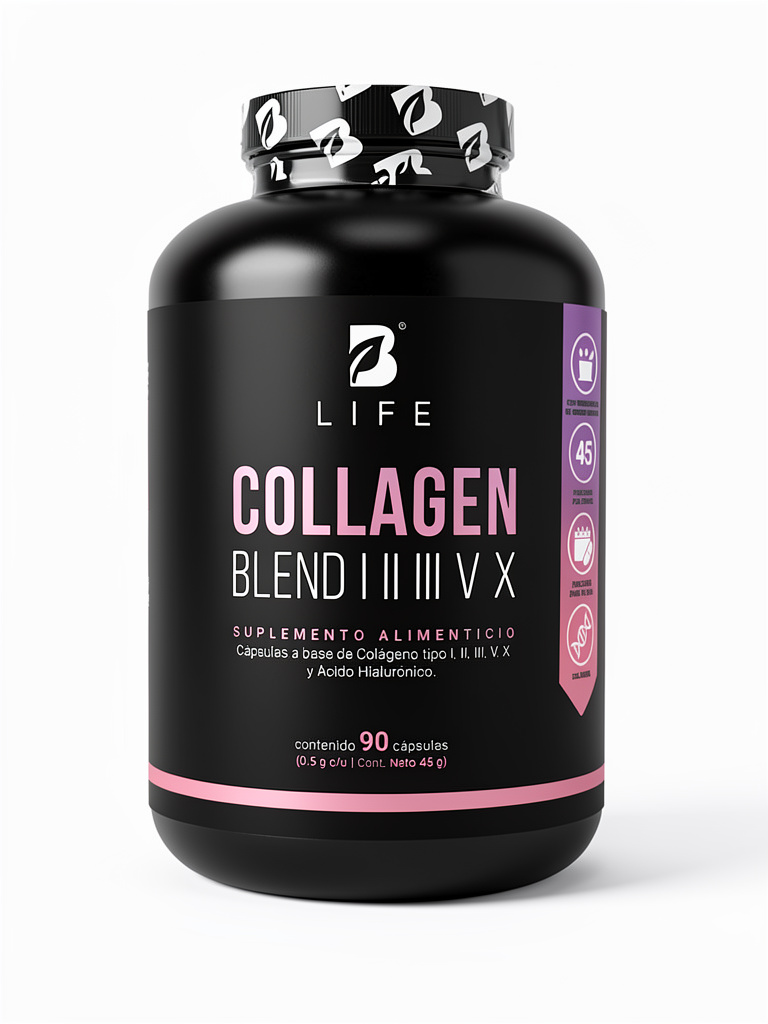 Collagen Blend I II III V X 90 Cáps. B Life | 45 Dias