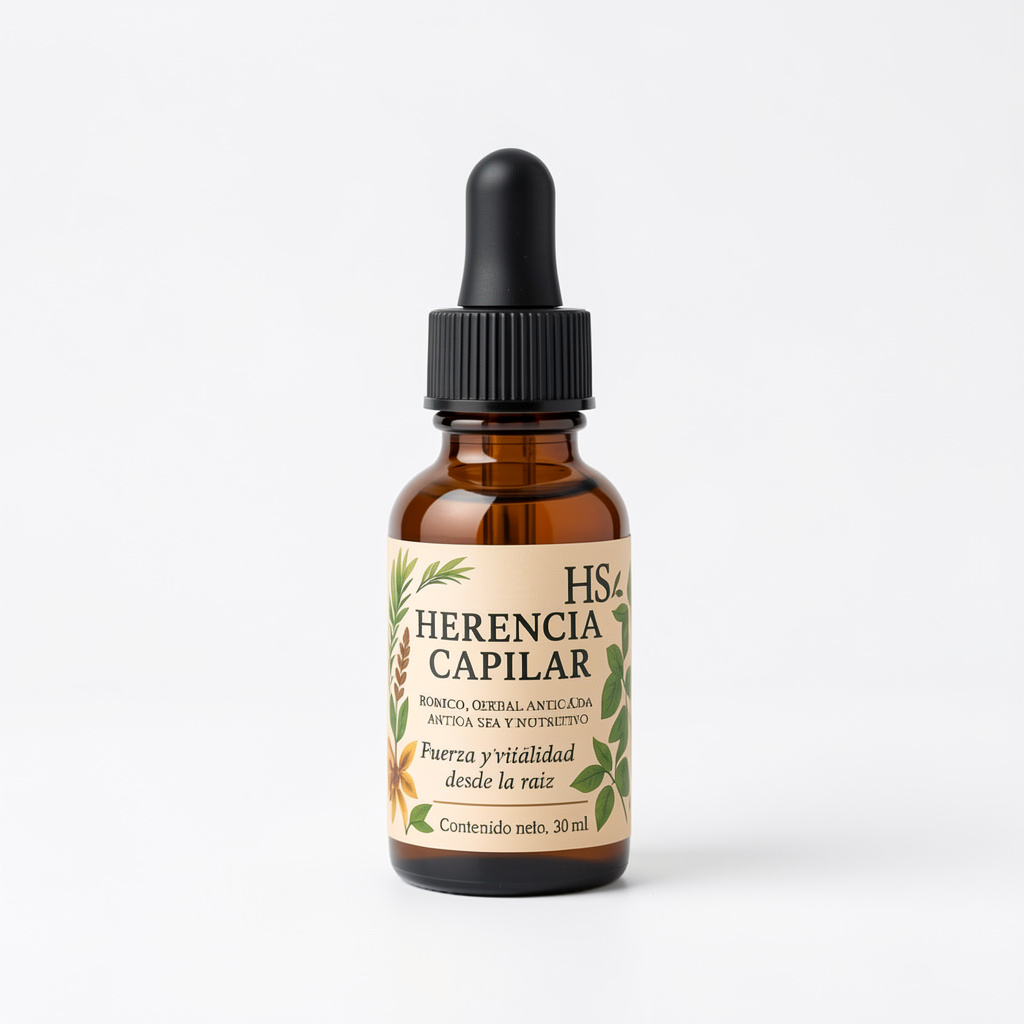 Herencia Capilar 30ml HS. | Romero, Ortiga, Coco, Ricino, Argán, Rosa Mosqueta, Menta, Lavanda, Cedro,