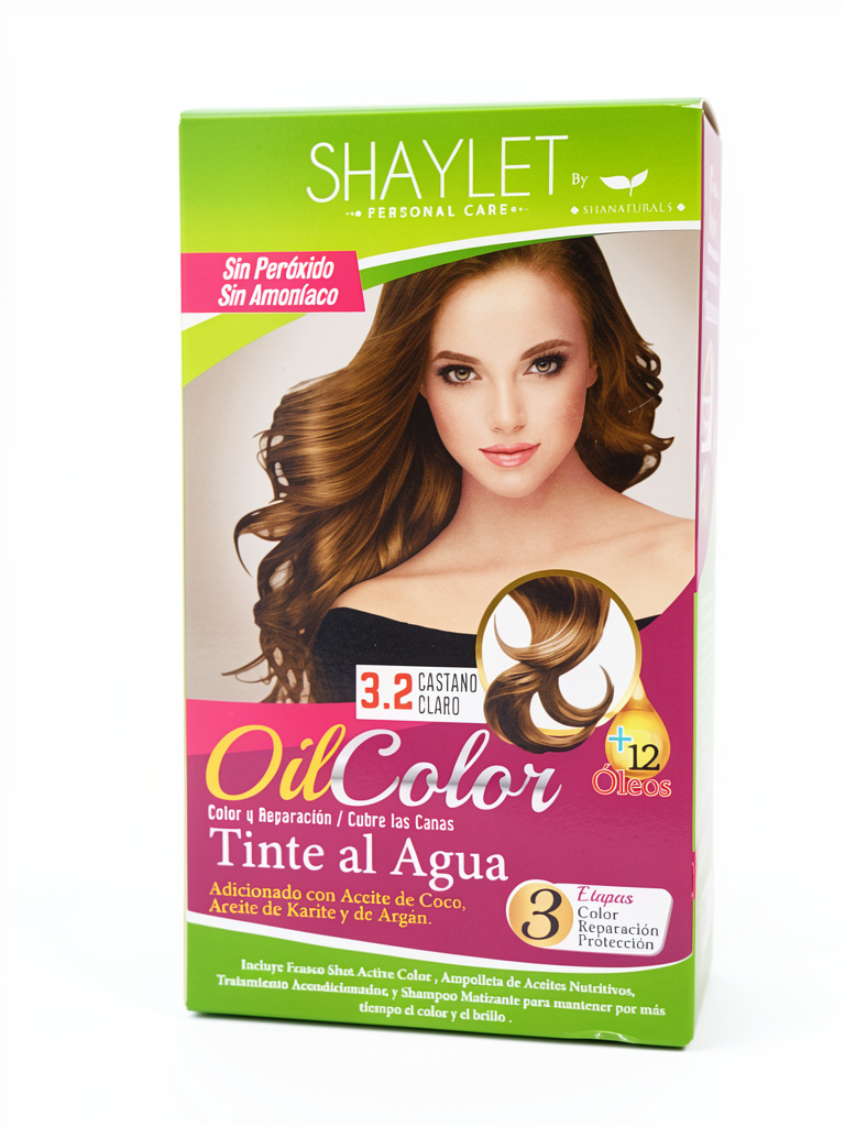 3.2 Castaño Claro TinteNatural Hena Shaylet NI-R7 | Con Aceite de Coco, Karite, Argan, CubreCanas,