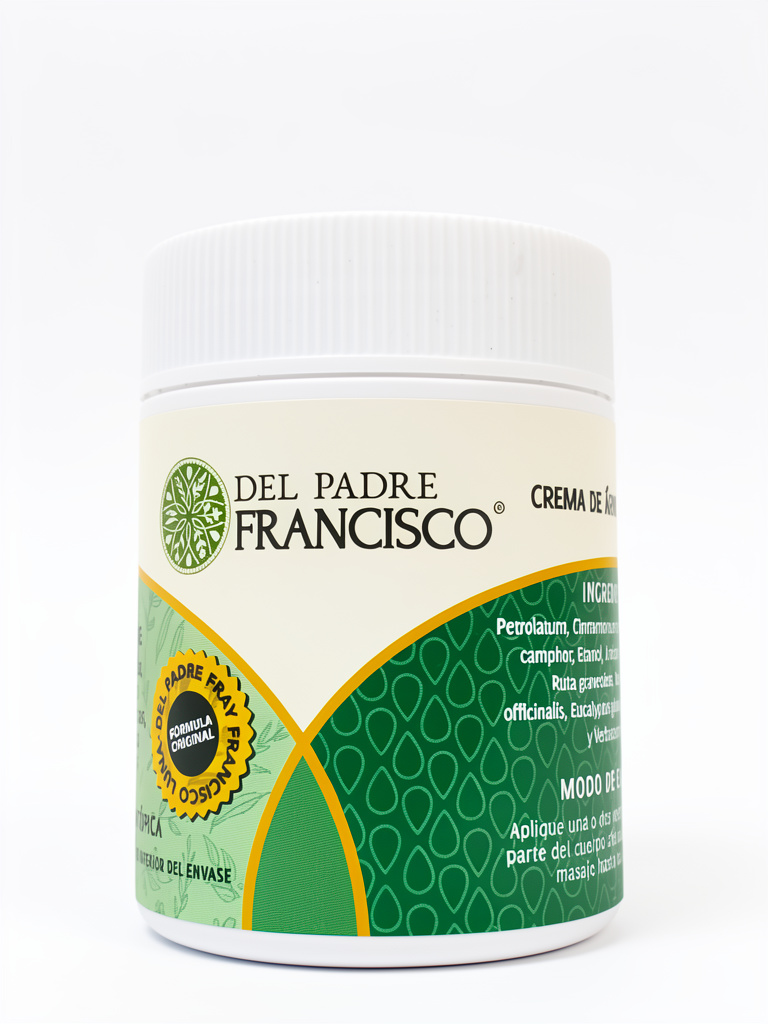 Crema Árnica (Verde) 45gr del Padre Francisco Árnica, Eucalipto, Alcanfor.