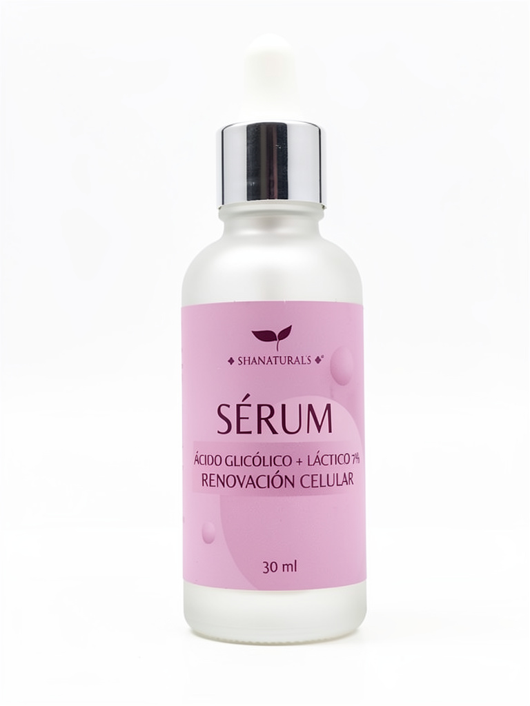 Serum Renovacion Celular Ácido Láctico al 7% +Ácido Glicolico 30ml Shanaturals