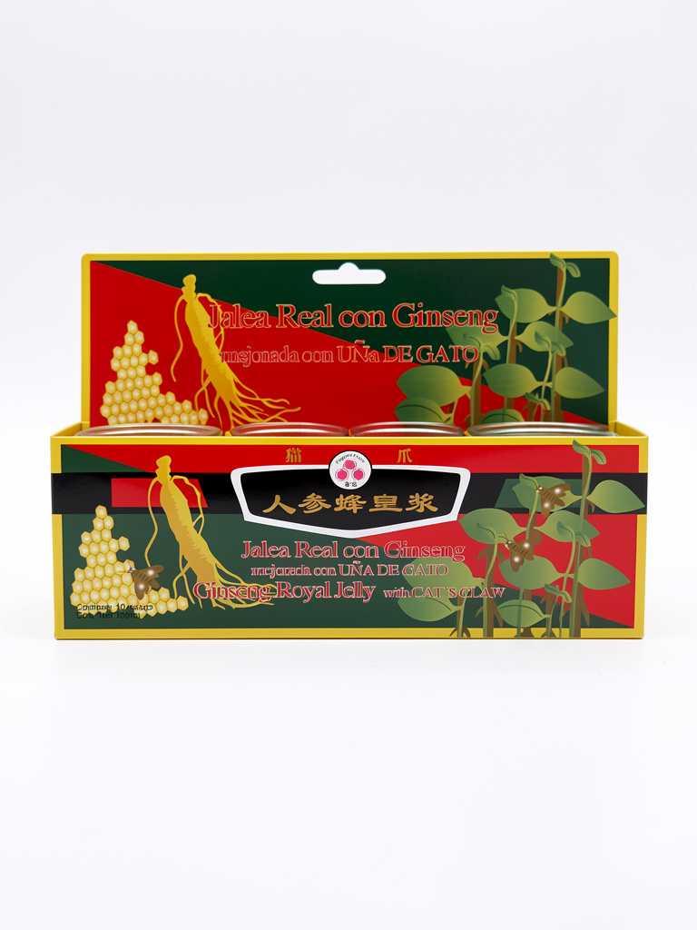 Ampolletas Jalea Real Con Ginseng y Uña de Gato 10 frascos 10ml