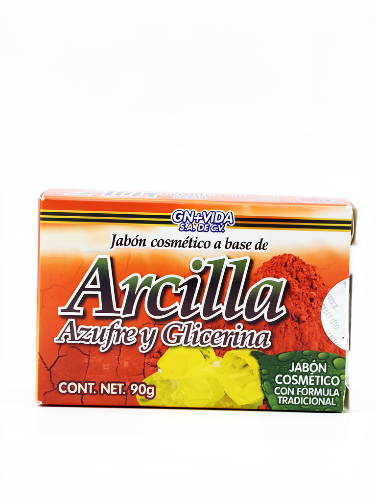 Jabon Arcilla, Azufre, Glicerina 90gr. GN+Vida