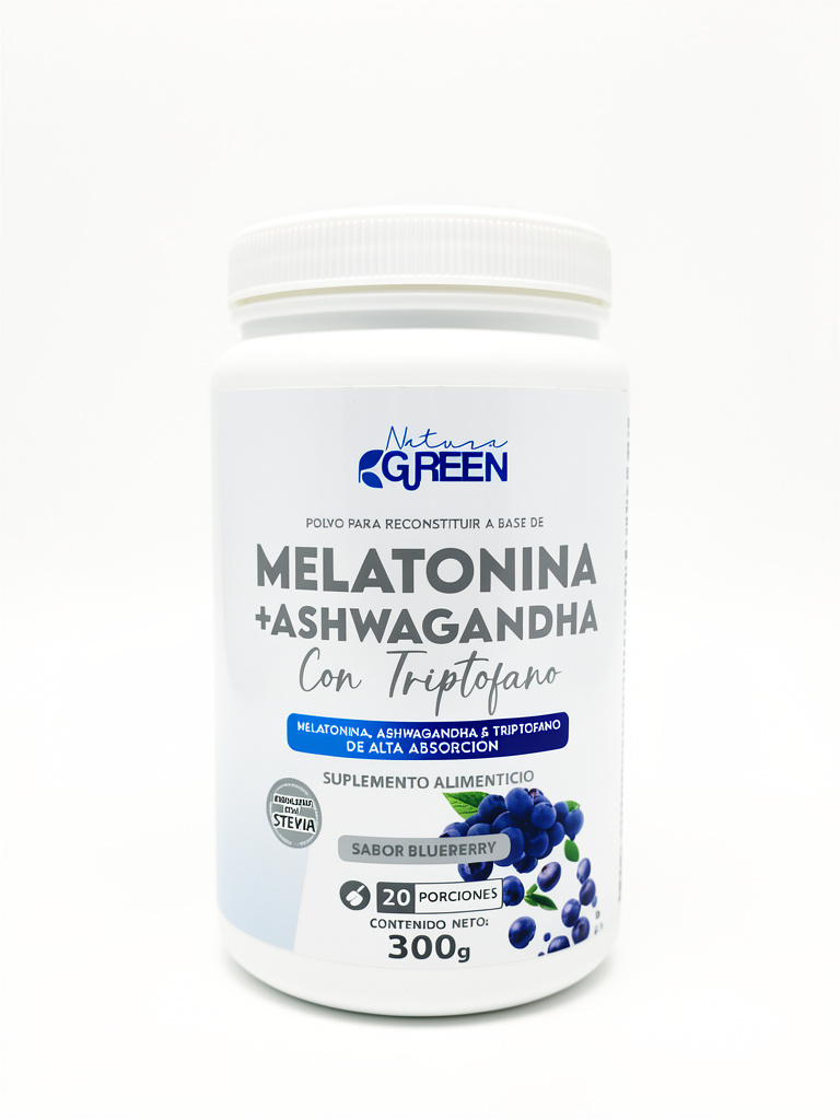 Melatonina +Ashwagandha con Triptofano 300gr 20porciones
