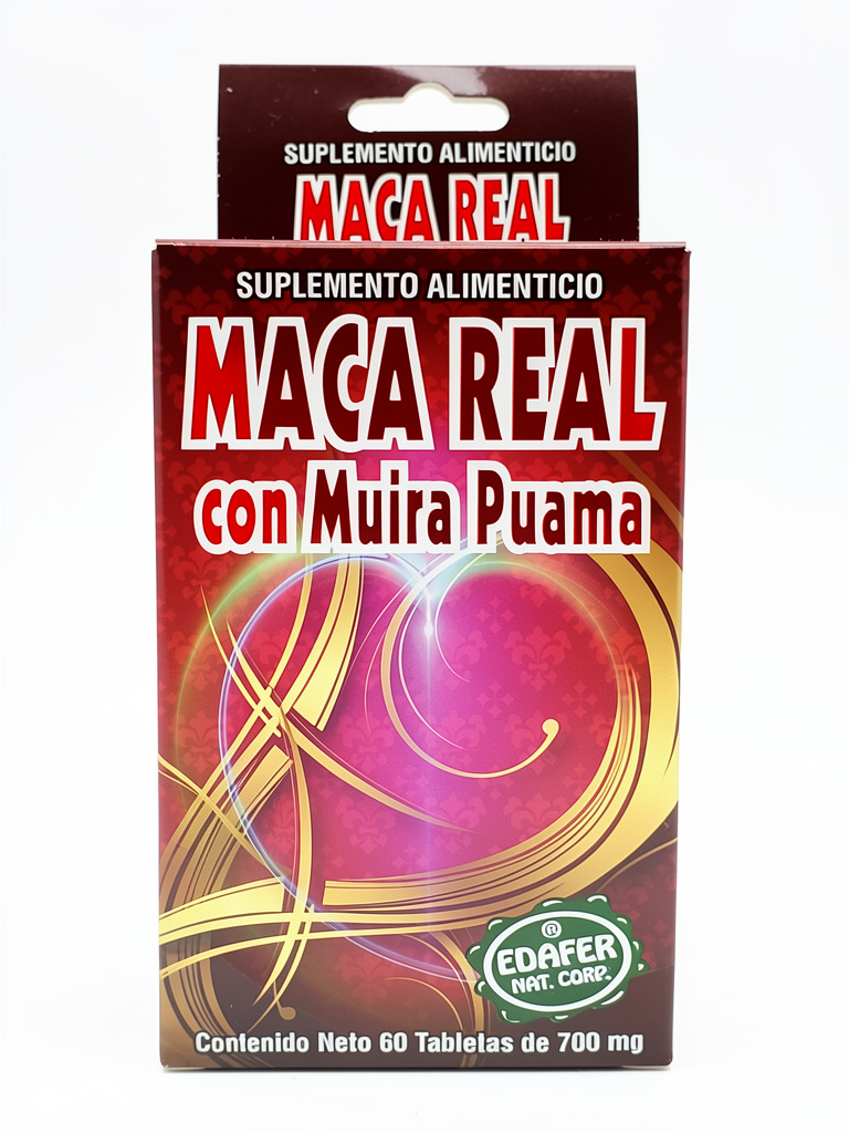 Maca Real con Muira Puama 60 tabs. 700mg Edafer