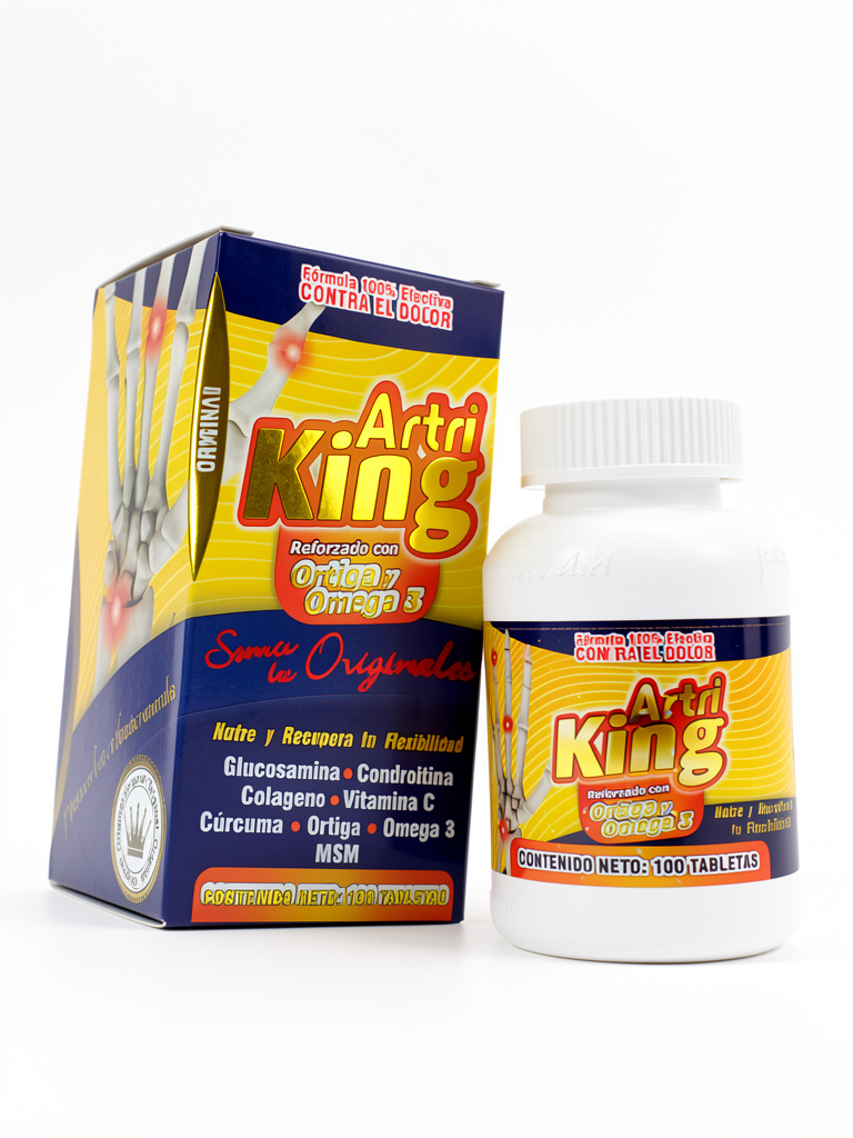 ArtriKing 100Tbs Ortiga, Omega3, Glucosamina, Condroitina Colágeno, Vitamina C, Cúrcuma, Ortiga, MSM