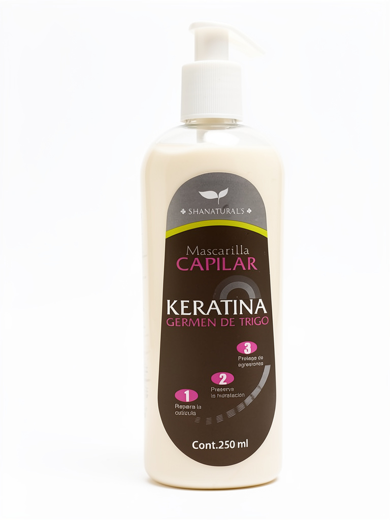Mascarilla Capilar Keratina 250ml Shanaturals Germen de Trigo,