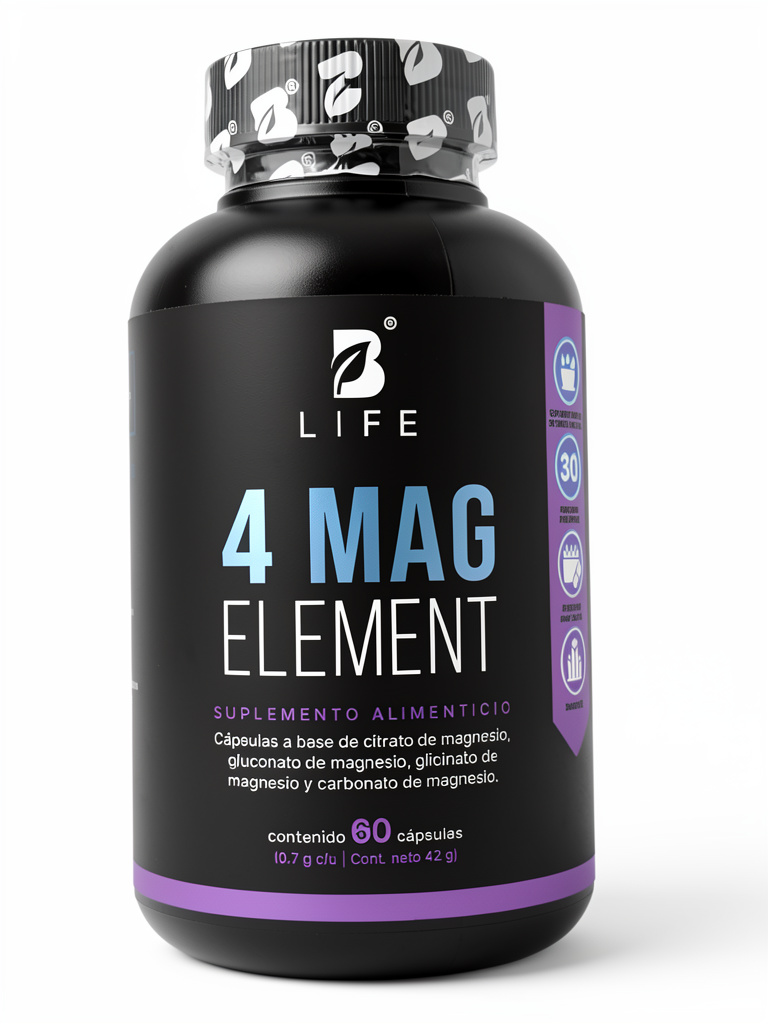 4 Mag Element Magnesio 60Cáps. B Life | 30Dias