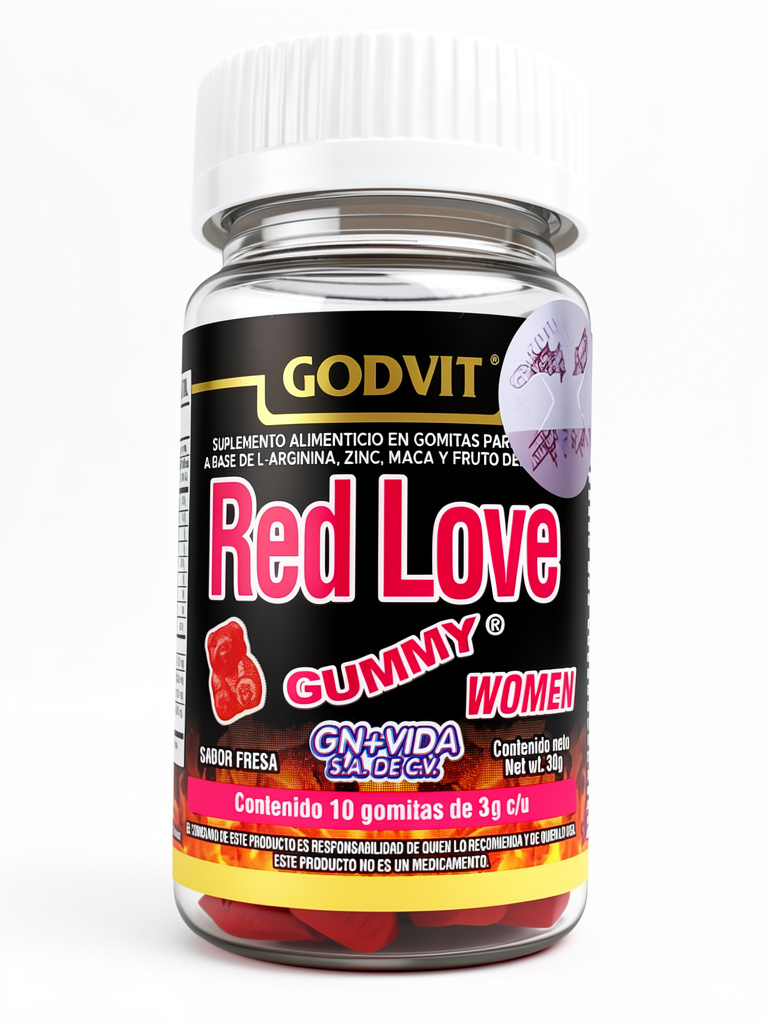 Red Love Women Gomitas L-Arginina, Zinc, Maca y fruto de la Cabrá en Celo