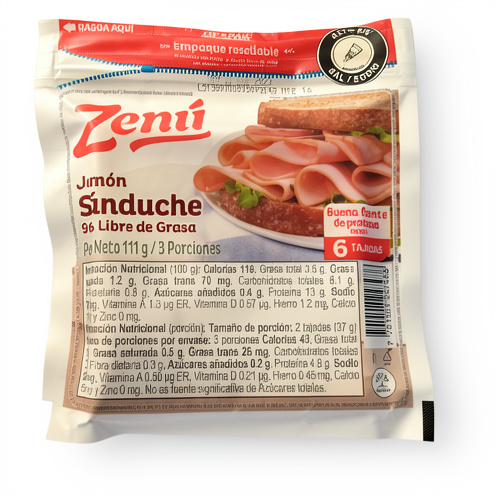 Jamón zenu por 6 tajadas 111 gr