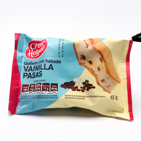 Galleta helado vainilla con pasas