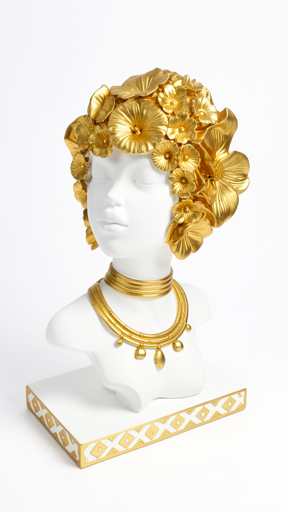 Hada mujer floral dorado