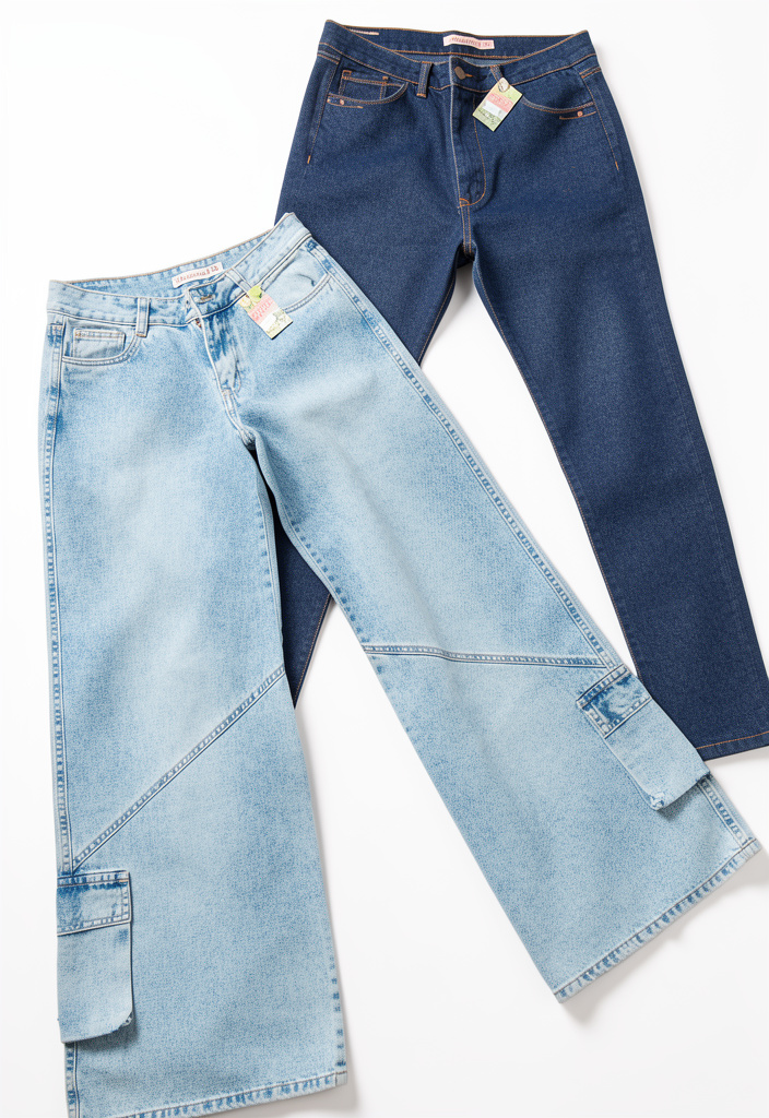 Jeans wide leg azul