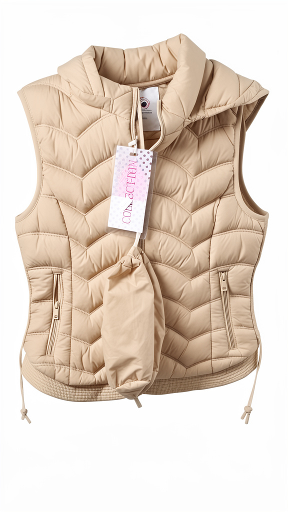 Columbia chaleco beige acolchado