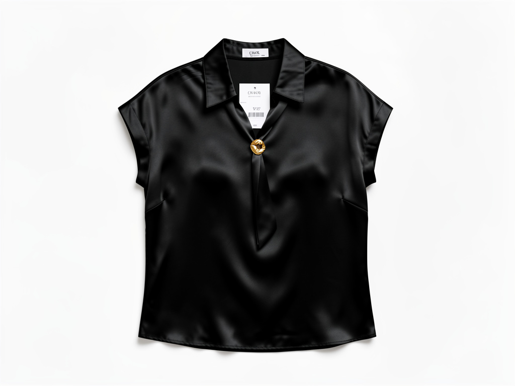 Blusa satinada cuello corbata