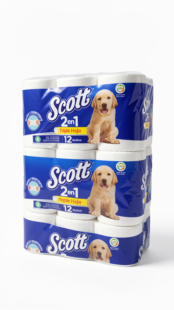 Scott 2 en 1 papel higienico x12