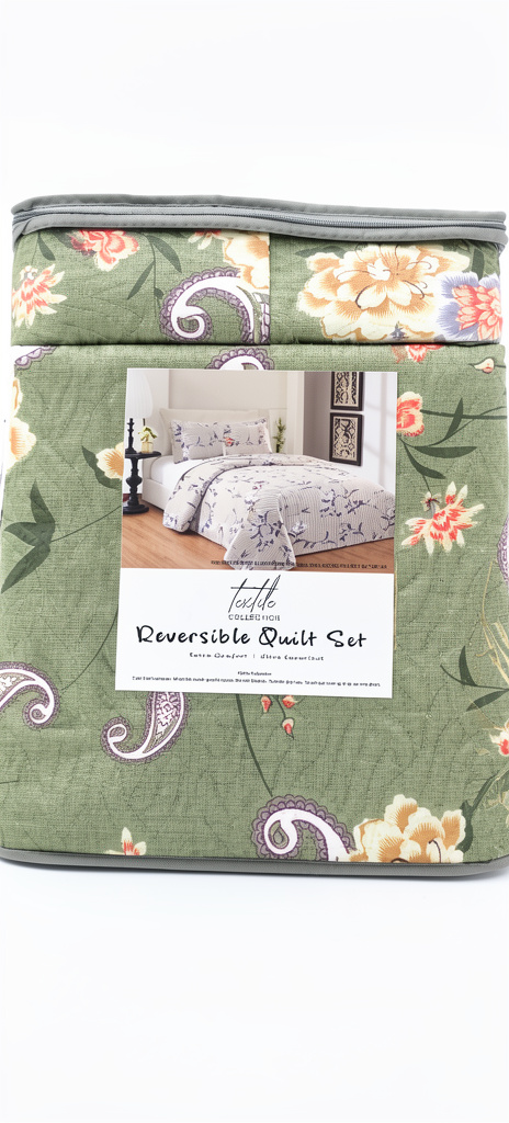 Cubre cama reversible de 3 piezas, tamaño Quenn