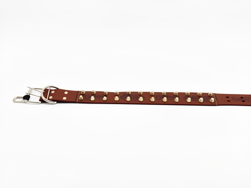 Collar marron con taches