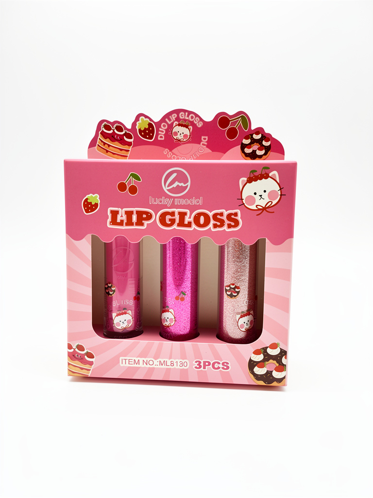 Lip Gloss rosa 3 piezas