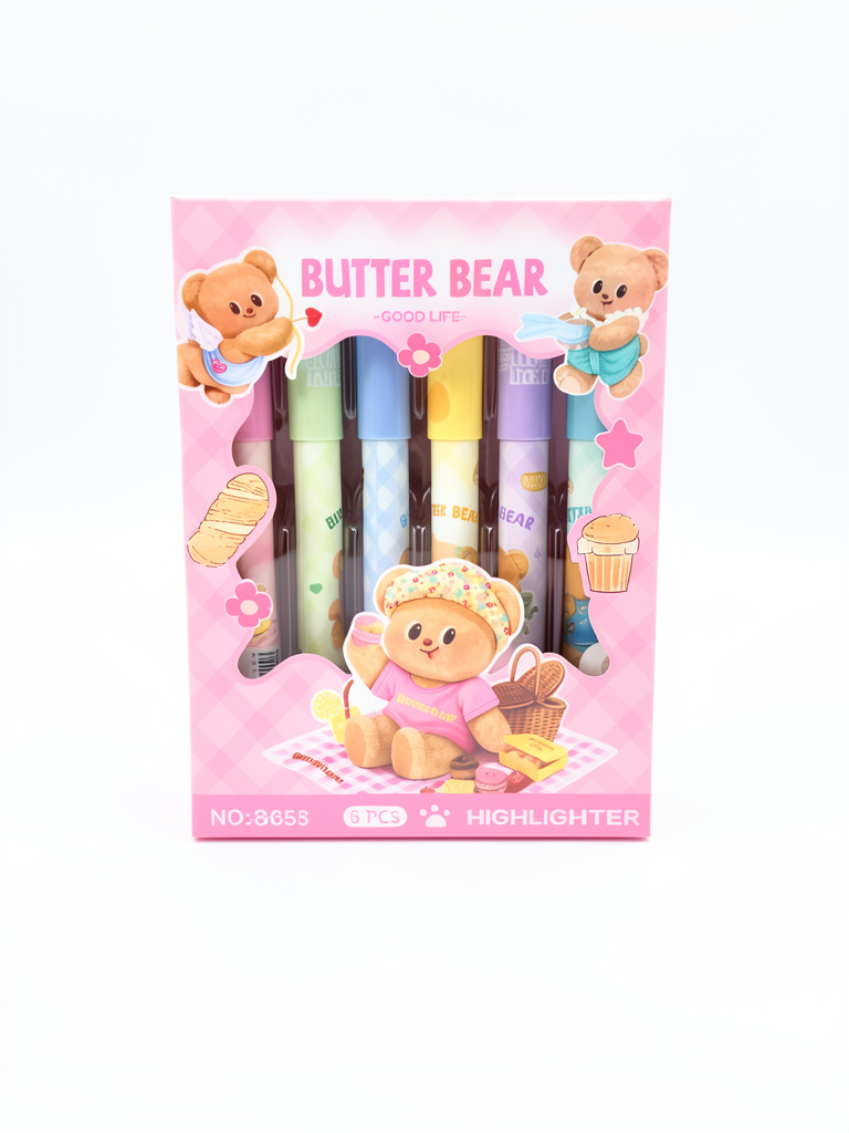 Butter Bear resaltadores pastel 6 pzas