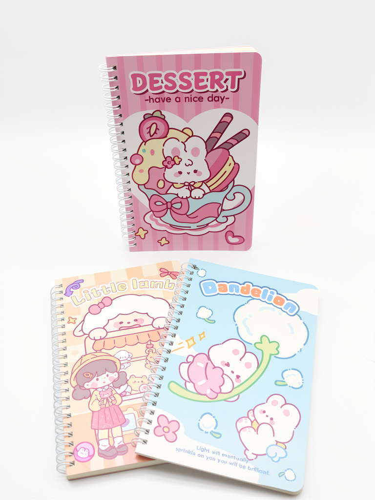 Cuaderno espiral pastel diseños varios. 1 unidad