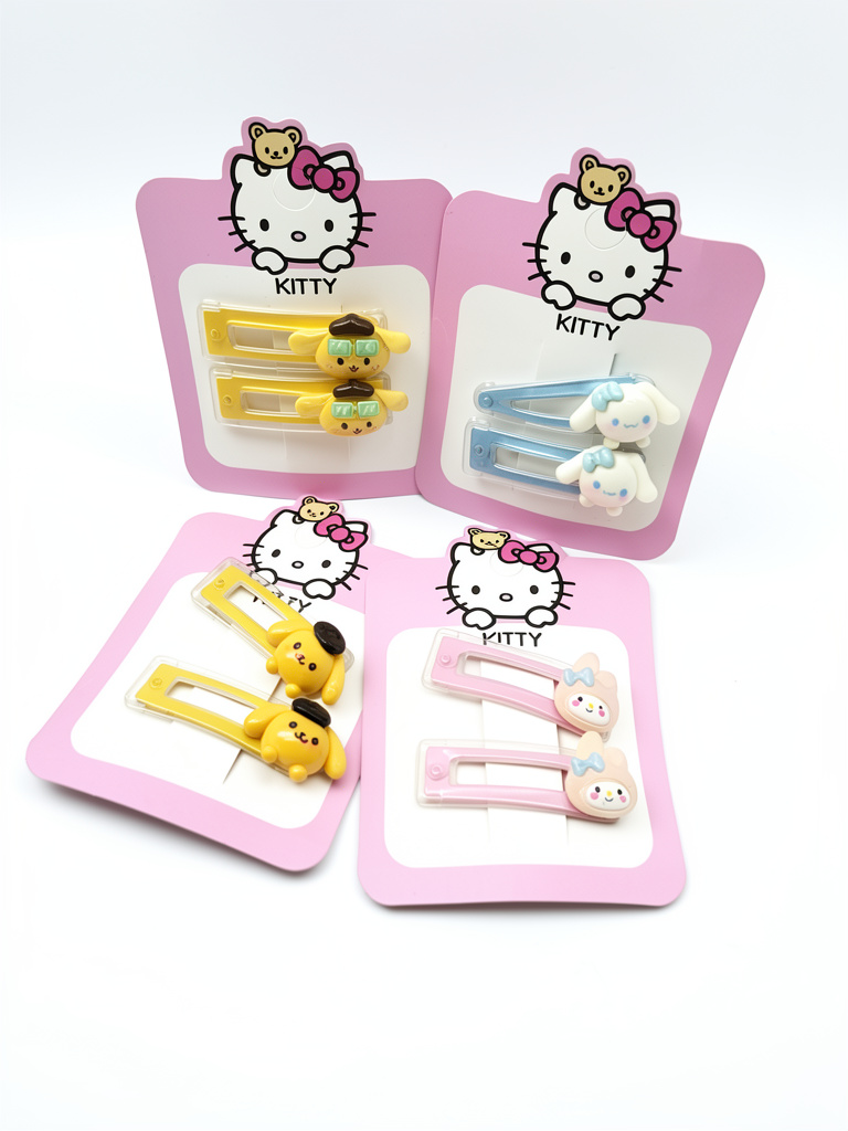 KITTY ganchos para cabello. 1 par