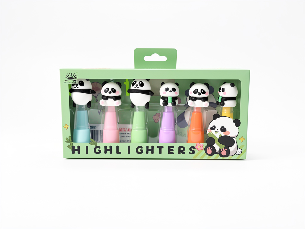 Resaltadores panda pastel