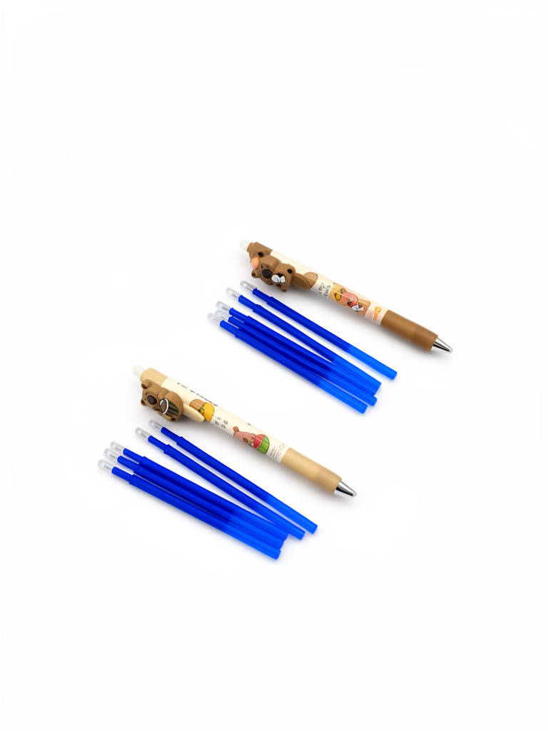 Lapicero azul con Capibara con 5 repuestos.