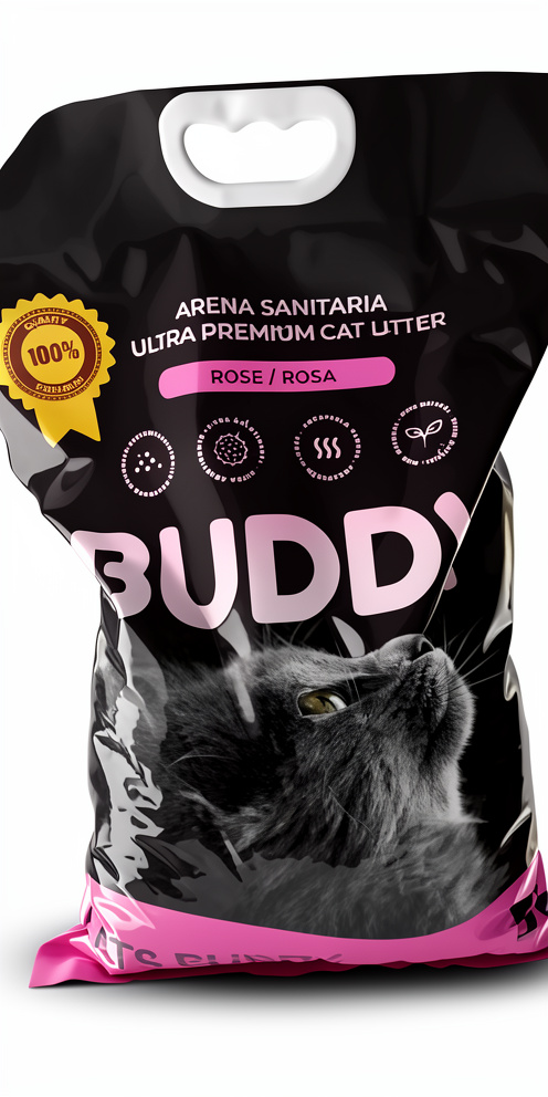 arena para gato rosas buddy 5kg