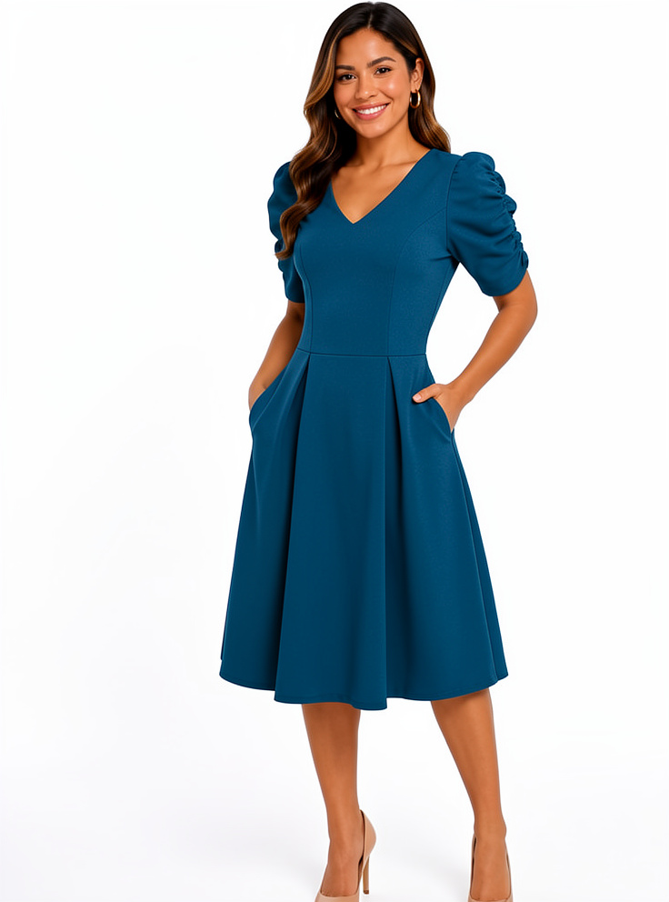 Vestido Corte A Zafiro