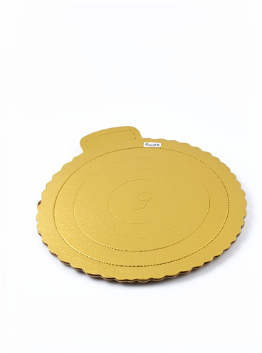 Base de torta 8" CARTON DORADO CIRCULAR CON AGARRE