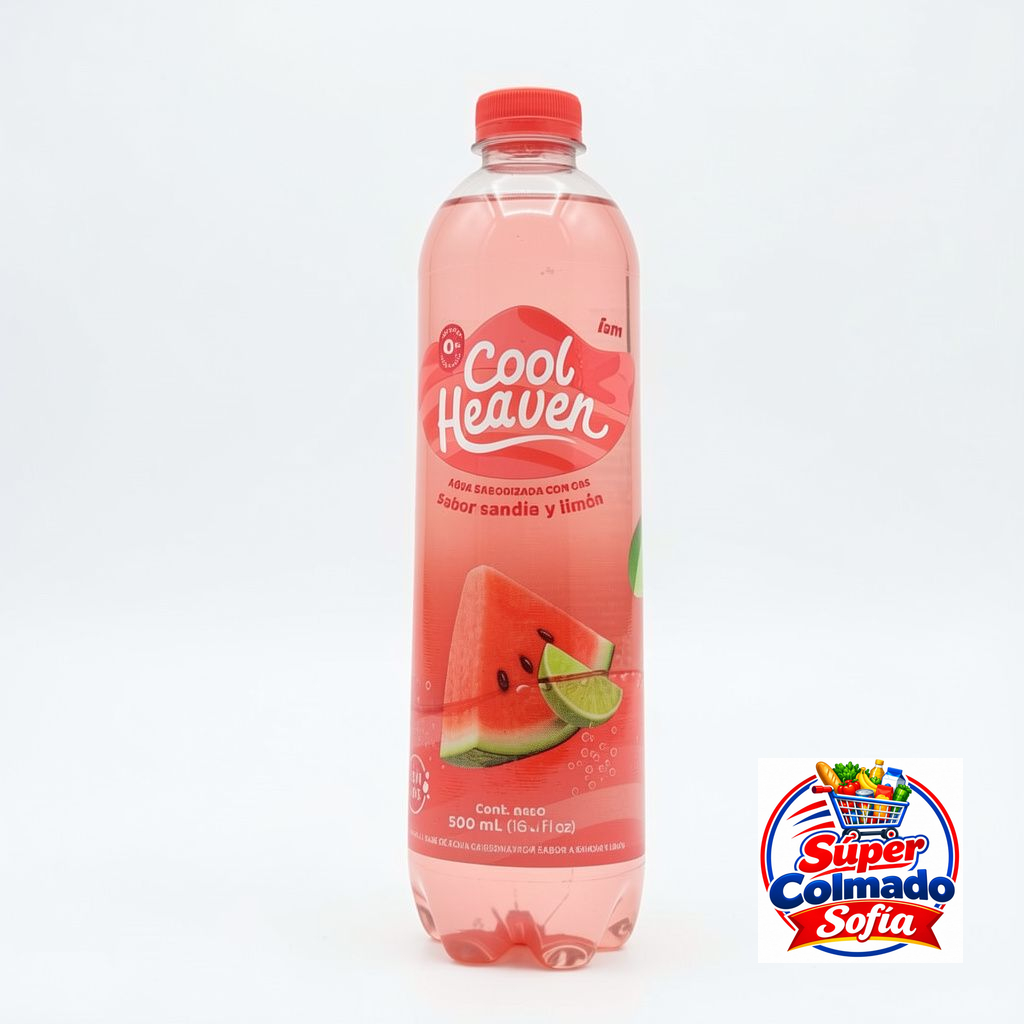 Agua con gas sandia y limon 500ml