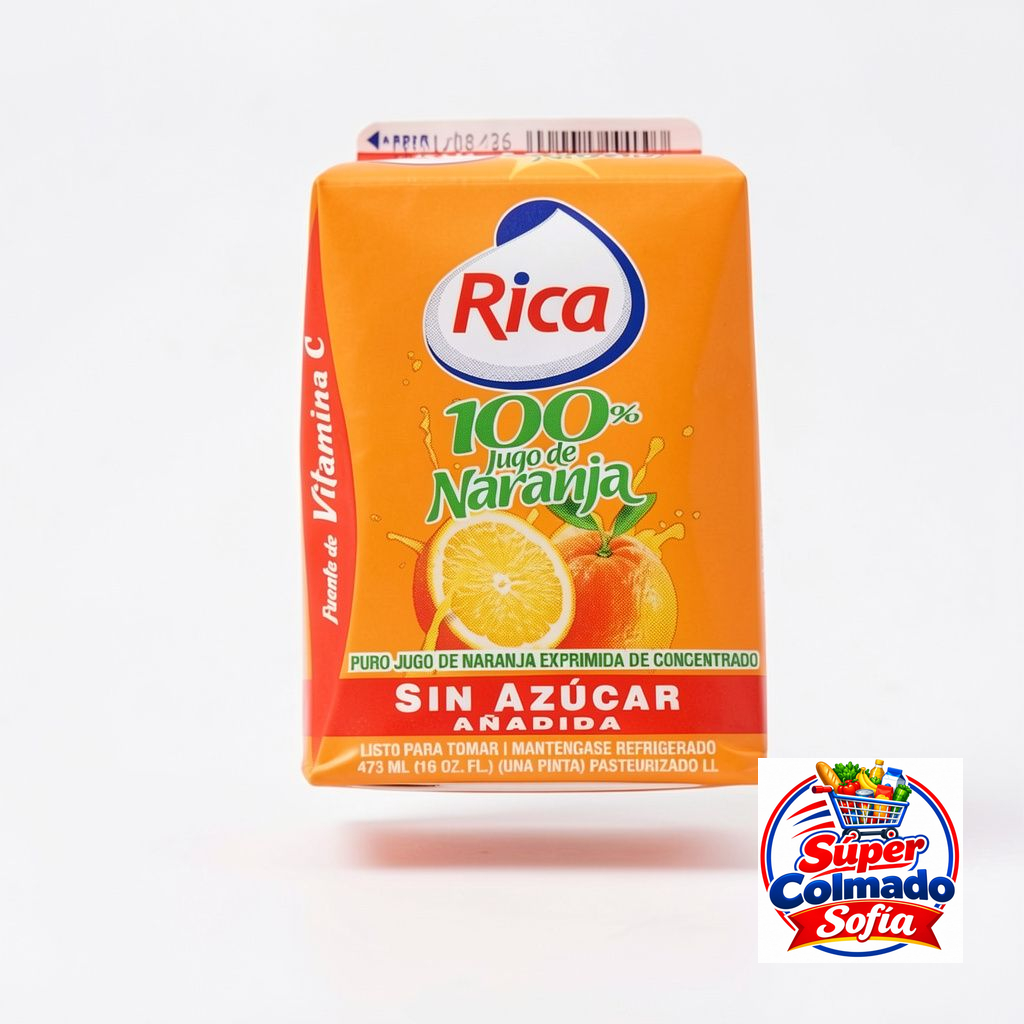 Jugo Rica naranja sin azúcar mediano