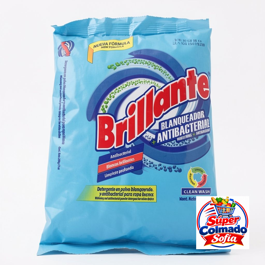 Detergente Brillante  en polvo blanco