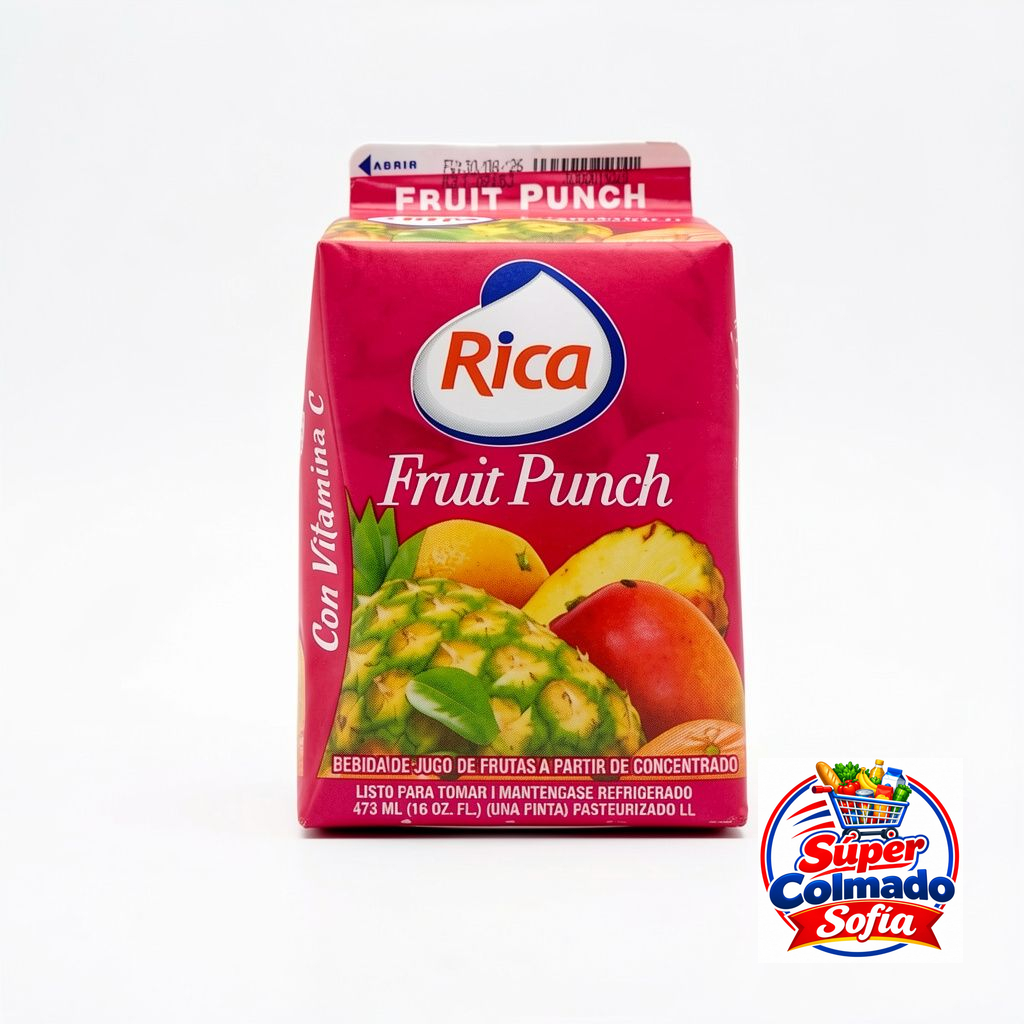 Jugo Rica Fruit Punch mediano