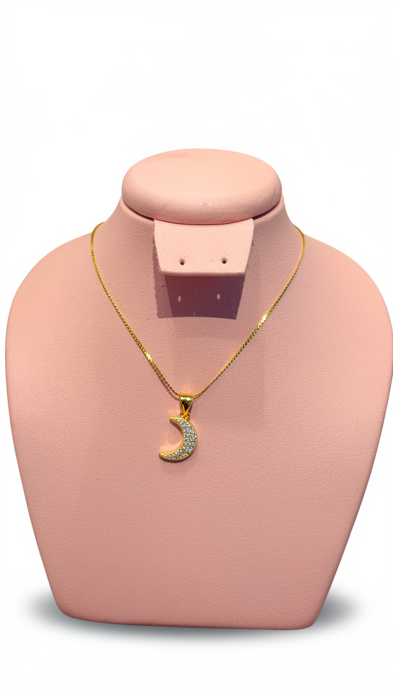 Cadena luna con circones