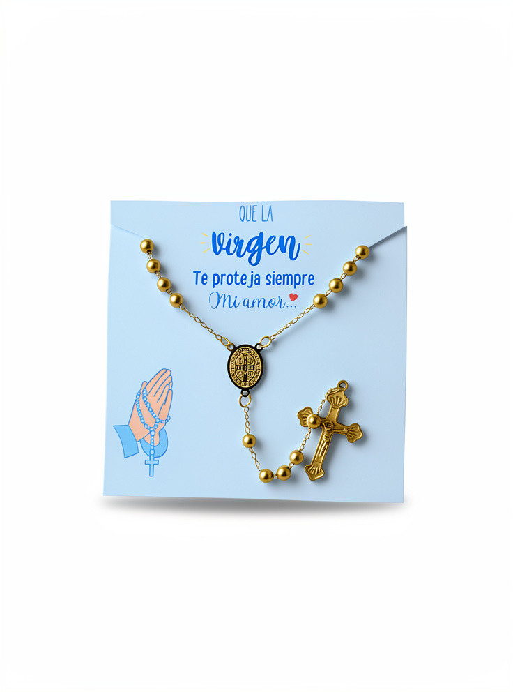 Rosario tarjeta azul