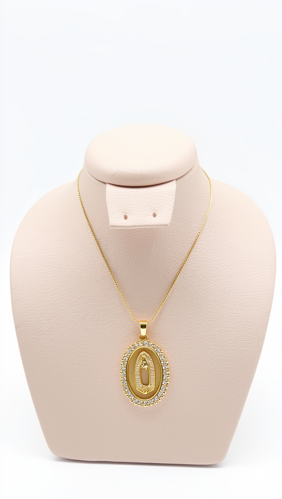 Cadena placa virgen grande